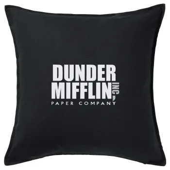 Dunder Mifflin, Inc Paper Company, Μαξιλάρι καναπέ Μαύρο 100% βαμβάκι, περιέχεται το γέμισμα (50x50cm)