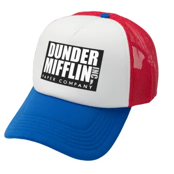 Dunder Mifflin, Inc Paper Company, Καπέλο Ενηλίκων Soft Trucker με Δίχτυ Red/Blue/White (POLYESTER, ΕΝΗΛΙΚΩΝ, UNISEX, ONE SIZE)