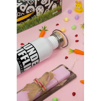 Dunder Mifflin, Inc Paper Company, Πασχαλινή Λαμπάδα με παγούρι μεταλλικό (620ml, stainless steel) & κερί αρωματικό πλακέ (30cm) (ΡΟΖ)