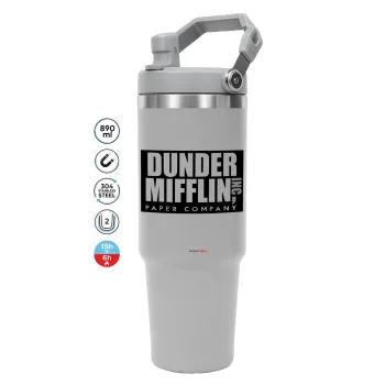 Dunder Mifflin, Inc Paper Company, GREY color, 890ml (30oz) stainless Steel Tumbler with Handle