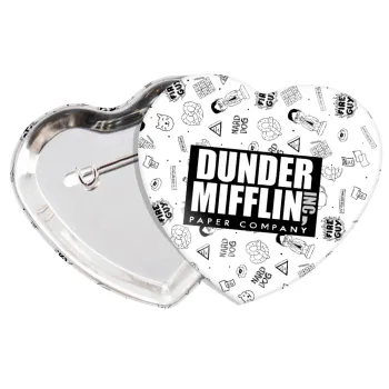 Dunder Mifflin, Inc Paper Company, Κονκάρδα παραμάνα καρδιά (57x52mm)