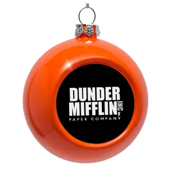 Dunder Mifflin, Inc Paper Company, Orange Christmas tree ornament bauble 8cm