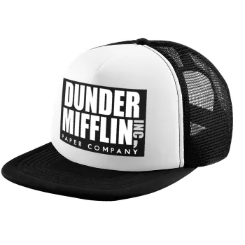 Dunder Mifflin, Inc Paper Company, Child's Soft Trucker Hat with BLACK/WHITE Mesh (POLYESTER, CHILD, ONE SIZE)