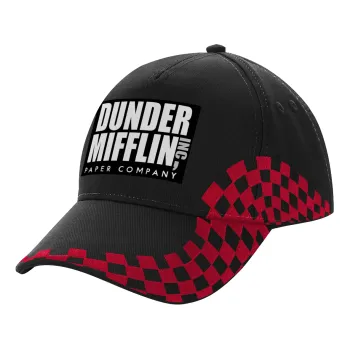 Dunder Mifflin, Inc Paper Company, Καπέλο Ενηλίκων Ultimate ΜΑΥΡΟ/ΚΟΚΚΙΝΟ RACING, (100% ΒΑΜΒΑΚΕΡΟ DRILL, ΕΝΗΛΙΚΩΝ, UNISEX, ONE SIZE)