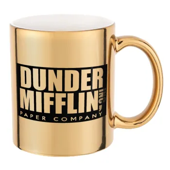 Dunder Mifflin, Inc Paper Company, Mug ceramic, gold mirror, 330ml