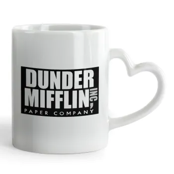 Dunder Mifflin, Inc Paper Company, Κούπα καρδιά χερούλι λευκή, κεραμική, 330ml