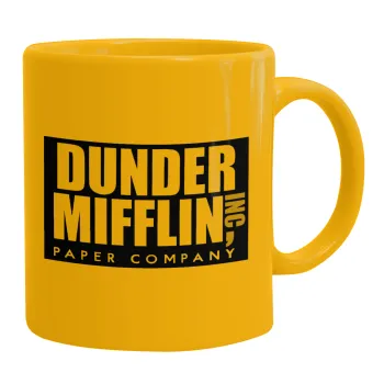 Dunder Mifflin, Inc Paper Company, Κούπα, κεραμική κίτρινη, 330ml