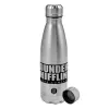 Metallic water bottle, stainless steel, 750ml
