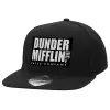 Adult Flat Snapback Hat Black, (100% COTTON TWILL, ADULT, UNISEX, ONE SIZE)