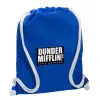 Backpack pouch GYMBAG Blue, with pocket (40x48cm) & thick cords