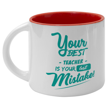 Your best teacher is your last mistake, Κούπα κεραμική 400ml Λευκή/Κόκκινη