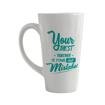 Your best teacher is your last mistake, Κούπα κωνική Latte Μεγάλη, κεραμική, 450ml