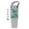 GREY color, 890ml (30oz) stainless Steel Tumbler with Handle