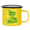 Metallic enamel MATT Yellow cup 360ml