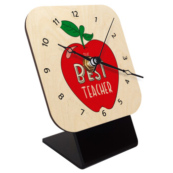 Best teacher, Επιτραπέζιο ρολόι σε φυσικό ξύλο (10cm)