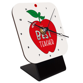 Best teacher, Επιτραπέζιο ρολόι ξύλινο με δείκτες (10cm)