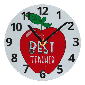 Best teacher, Ρολόι τοίχου γυάλινο (20cm)
