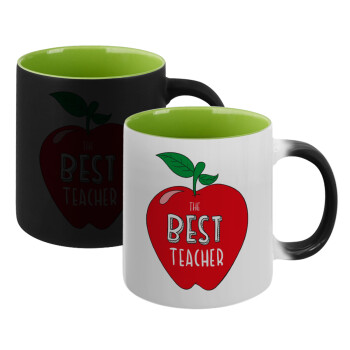 Best teacher, Κούπα Μαγική εσωτερικό πράσινο, κεραμική 330ml που αλλάζει χρώμα με το ζεστό ρόφημα