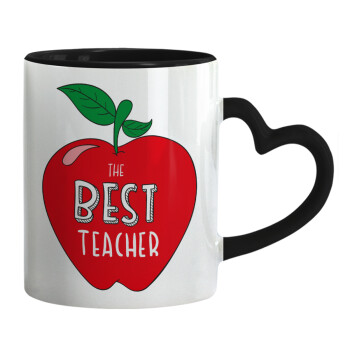 Best teacher, Mug heart black handle, ceramic, 330ml