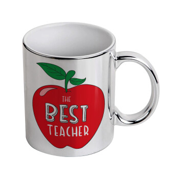 Best teacher, Mug ceramic, silver mirror, 330ml