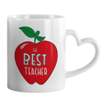 Best teacher, Mug heart handle, ceramic, 330ml