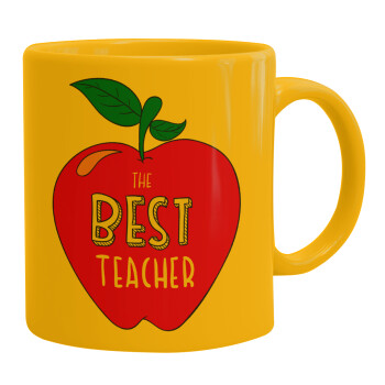 Best teacher, Ceramic coffee mug yellow, 330ml (1pcs)