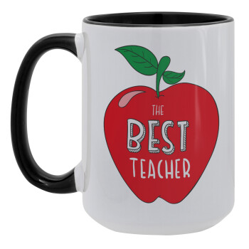 Best teacher, Κούπα Mega 15oz, κεραμική Μαύρη, 450ml