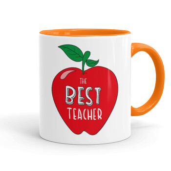Best teacher, Κούπα χρωματιστή πορτοκαλί, κεραμική, 330ml