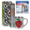Easter Set, metallic thermal cup (300ml) & Easter aromatic flat candle (30cm) (GRAY)