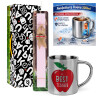 Easter Set, metallic thermal cup (300ml) & aromatic flat Easter candle (30cm) (PINK)