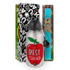 Easter Set, metallic silver aluminum water bottle (500ml) & scented flat Easter candle (30cm) (TURQUOISE)