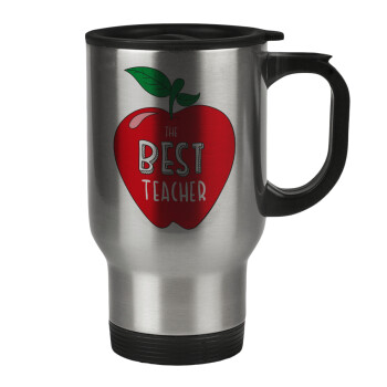 Best teacher, Stainless steel travel mug with lid, double wall 450ml