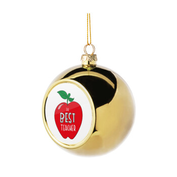 Best teacher, Golden Christmas tree ball ornament 8cm
