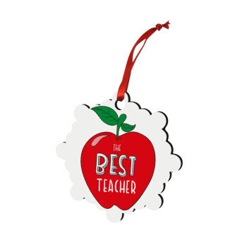 Best teacher, Christmas ornament snowflake wooden 7.5cm