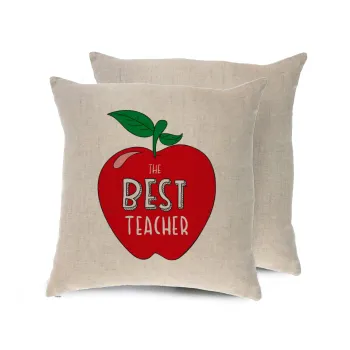 Best teacher, Μαξιλάρι καναπέ ΛΙΝΟ 40x40cm περιέχεται το  γέμισμα