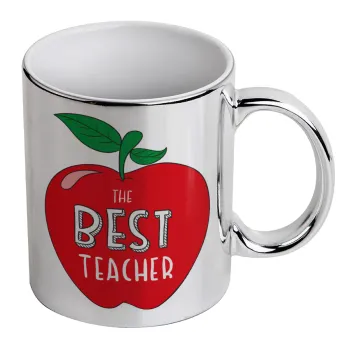 Best teacher, Κούπα κεραμική, ασημένια καθρέπτης, 330ml