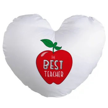 Best teacher, Μαξιλάρι καναπέ καρδιά 40x40cm περιέχεται το  γέμισμα