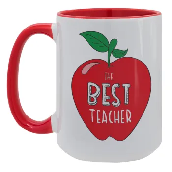 Best teacher, Κούπα Mega 15oz, κεραμική Κόκκινη, 450ml