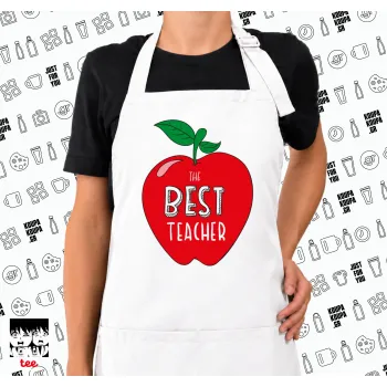 Best teacher, Ποδιά μακριά Σεφ ολόσωμη με τσέπες white (ΕΝΗΛΙΚΩΝ)