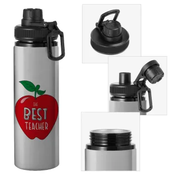 Best teacher, Metallic water bottle with safety cap, 850ml aluminum