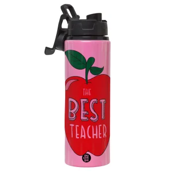 Best teacher, Μεταλλικό παγούρι νερού με καπάκι ασφαλείας, αλουμινίου 850ml