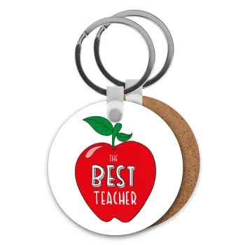 Best teacher, Μπρελόκ Ξύλινο στρογγυλό MDF Φ5cm