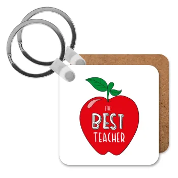 Best teacher, Μπρελόκ Ξύλινο τετράγωνο MDF