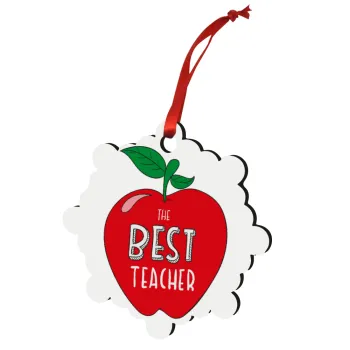 Best teacher, Christmas ornament snowflake wooden 7.5cm