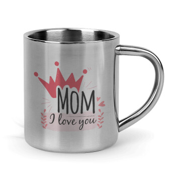Mother's day I Love you Mom, Mug Stainless steel double wall 300ml