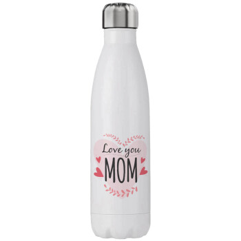 Mother's day I Love you Mom heart, Stainless steel, double-walled, 750ml
