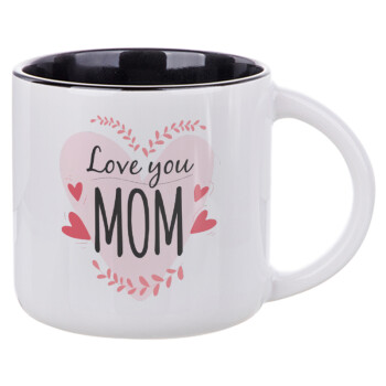 Mother's day I Love you Mom heart, Κούπα κεραμική 400ml