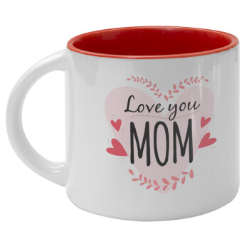 Mother's day I Love you Mom heart, Κούπα κεραμική 400ml