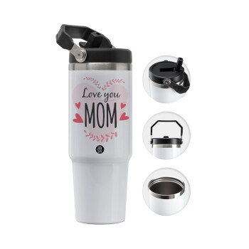 Mother's day I Love you Mom heart, Θερμός Ανοξείδωτο 30oz με χερούλι