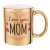 Mug ceramic, gold mirror, 330ml